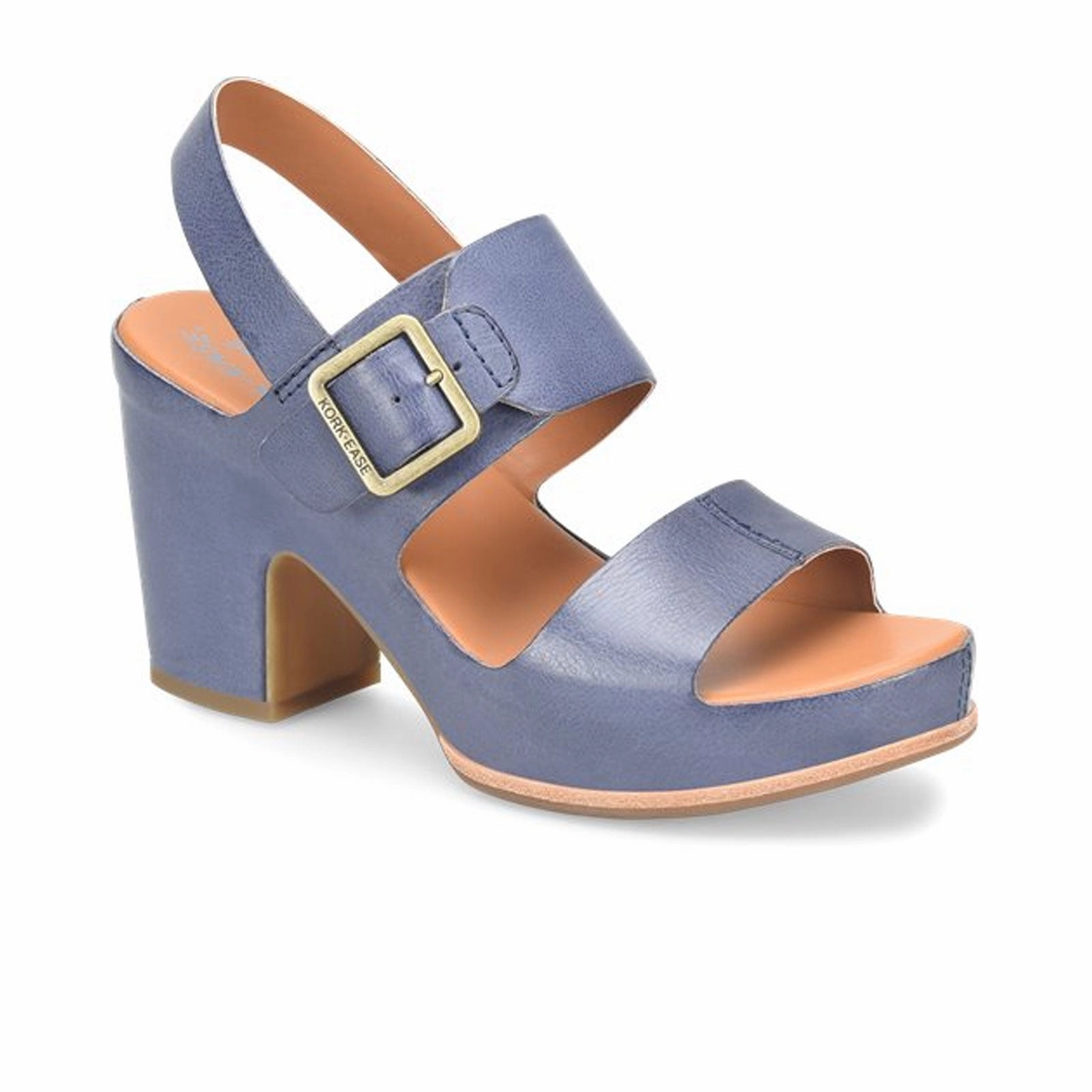 Chill Style LeatherUpper Kork-Ease San Carlos Heeled Sandal (Women) - Navy
