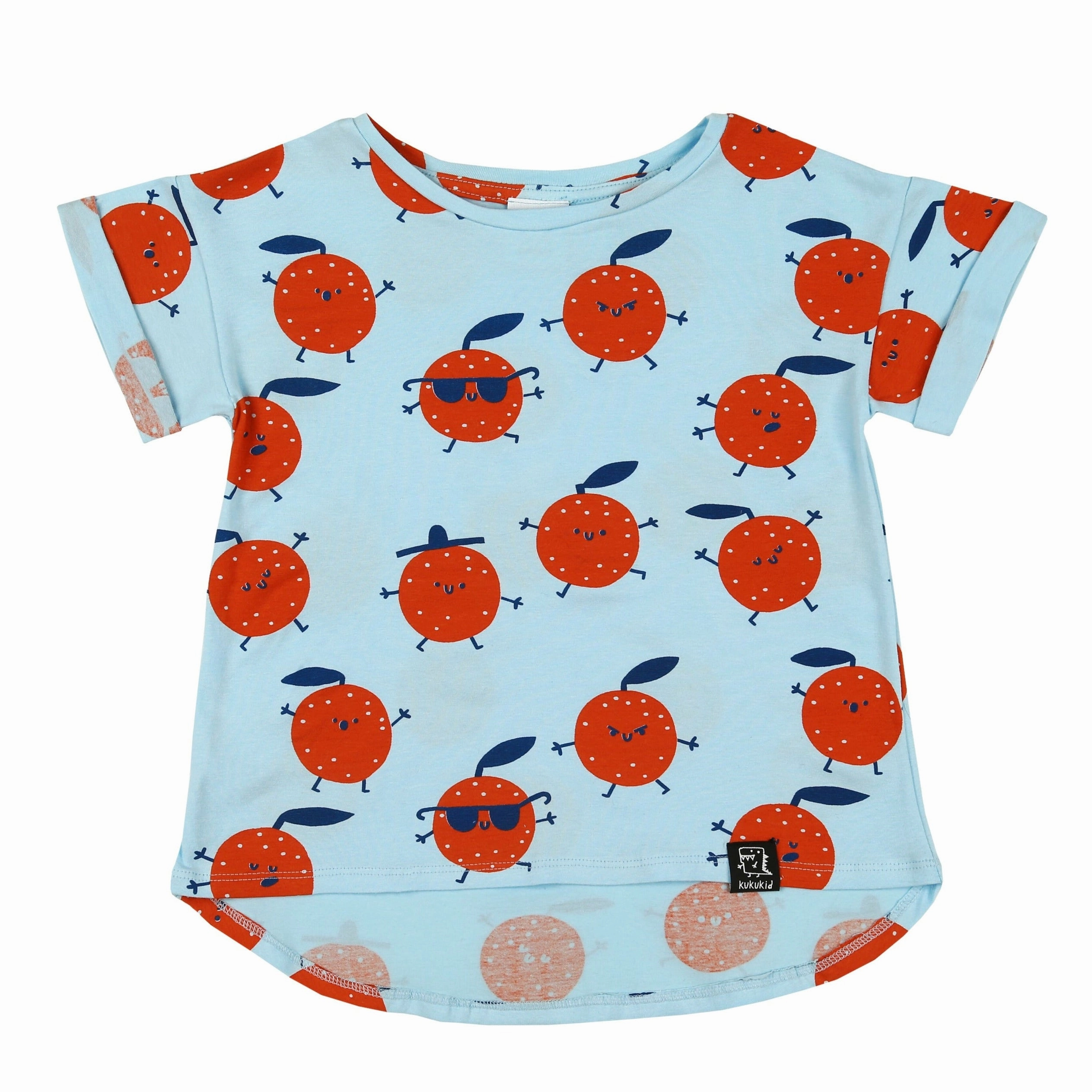 Kukukid Kids T-Shirt - Light Blue Oranges Preschoolers' clothes
