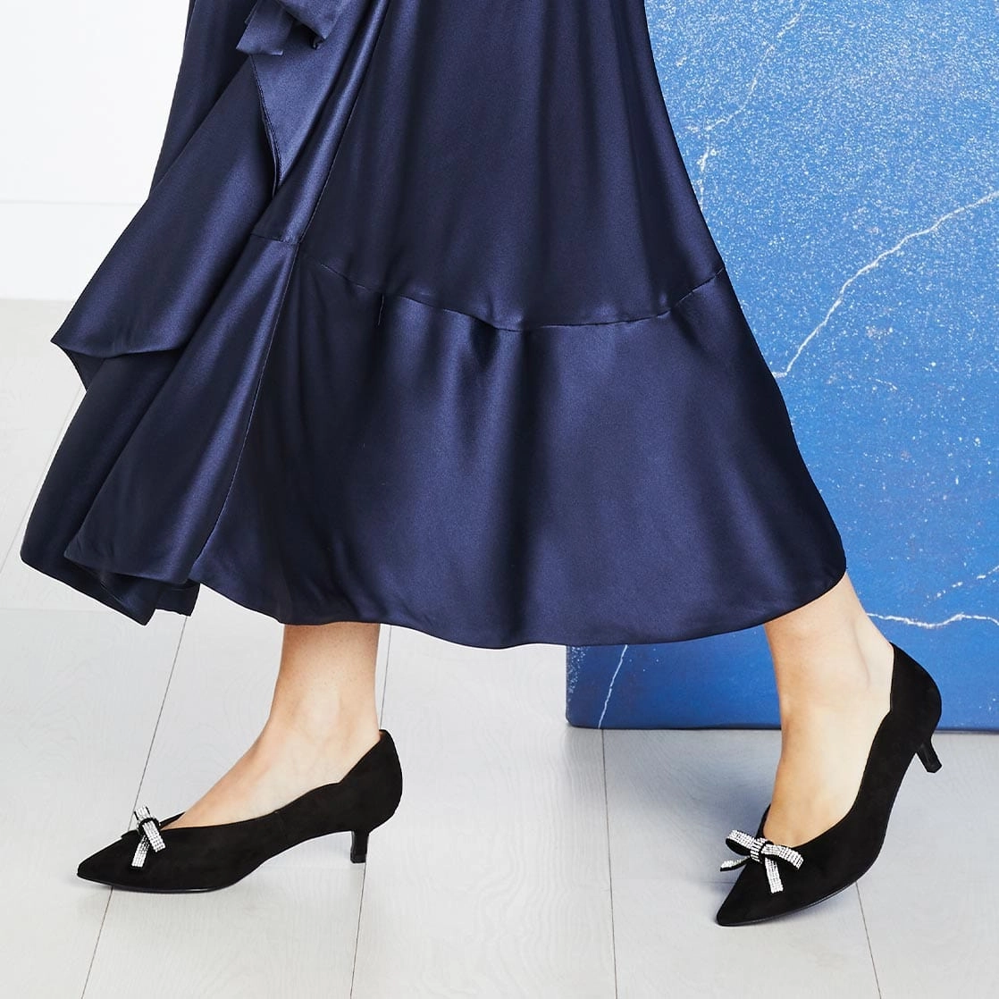 Modern Heels High Heel Kylie: Black Suede & Diamante