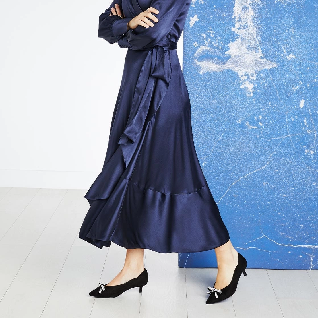 Bridal Heel Sandals Kylie: Black Suede & Diamante