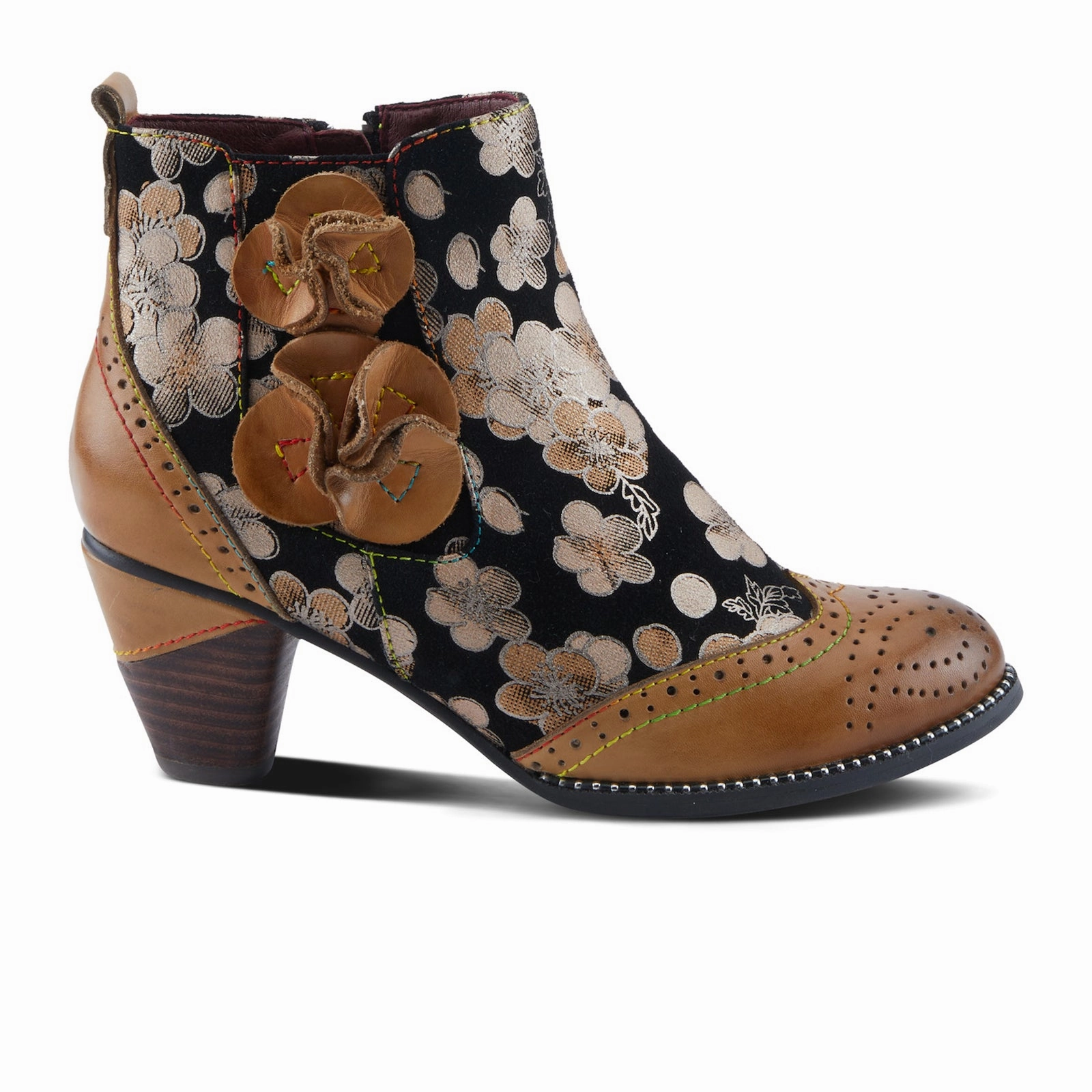 L'Artiste Glynn Heeled Ankle Boot (Women) - Tan Multi Soft Guard Happy Walk