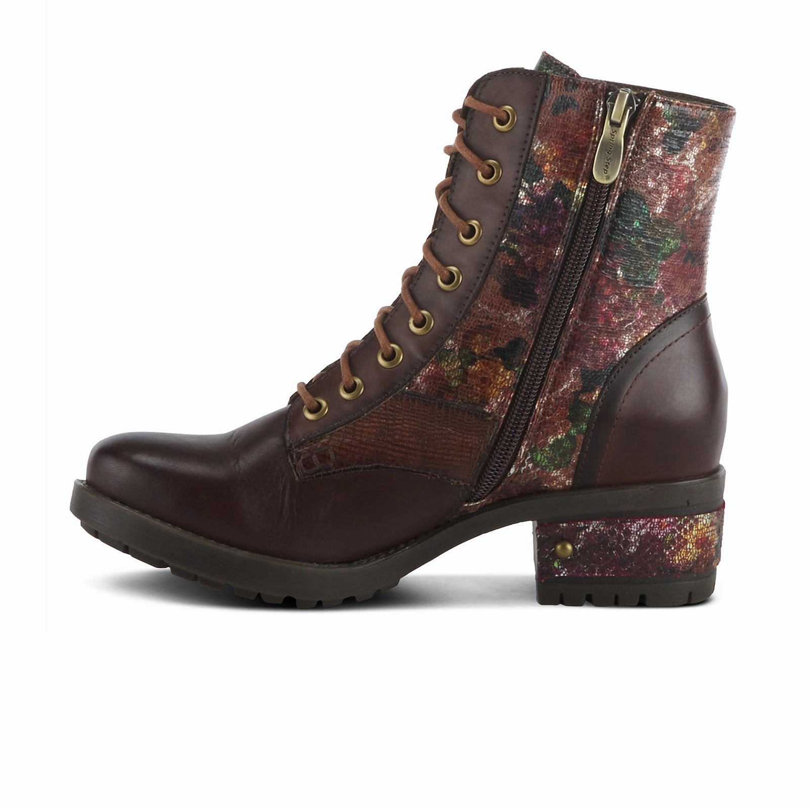 L'Artiste Marty-Met Combat Boot (Women) - Brown Multi durable soles Effortless Feel