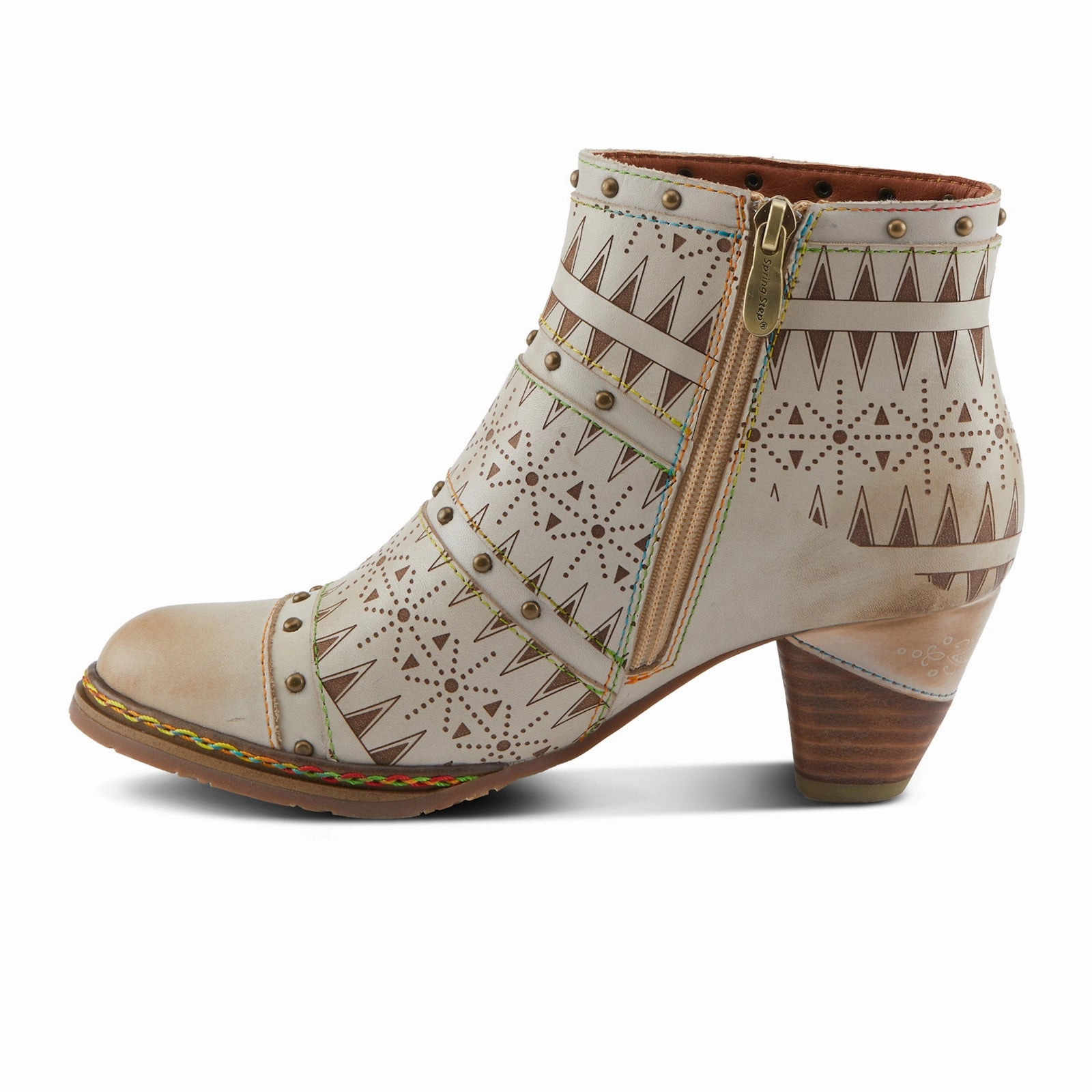 L'Artiste Niobe Heeled Ankle Boot (Women) - Beige Multi Classic Padding Versatile Casual Shoes