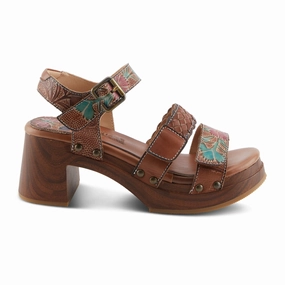 Friction Resistant Design L'Artiste Retropel Wedge Sandal (Women) - Brown Multi