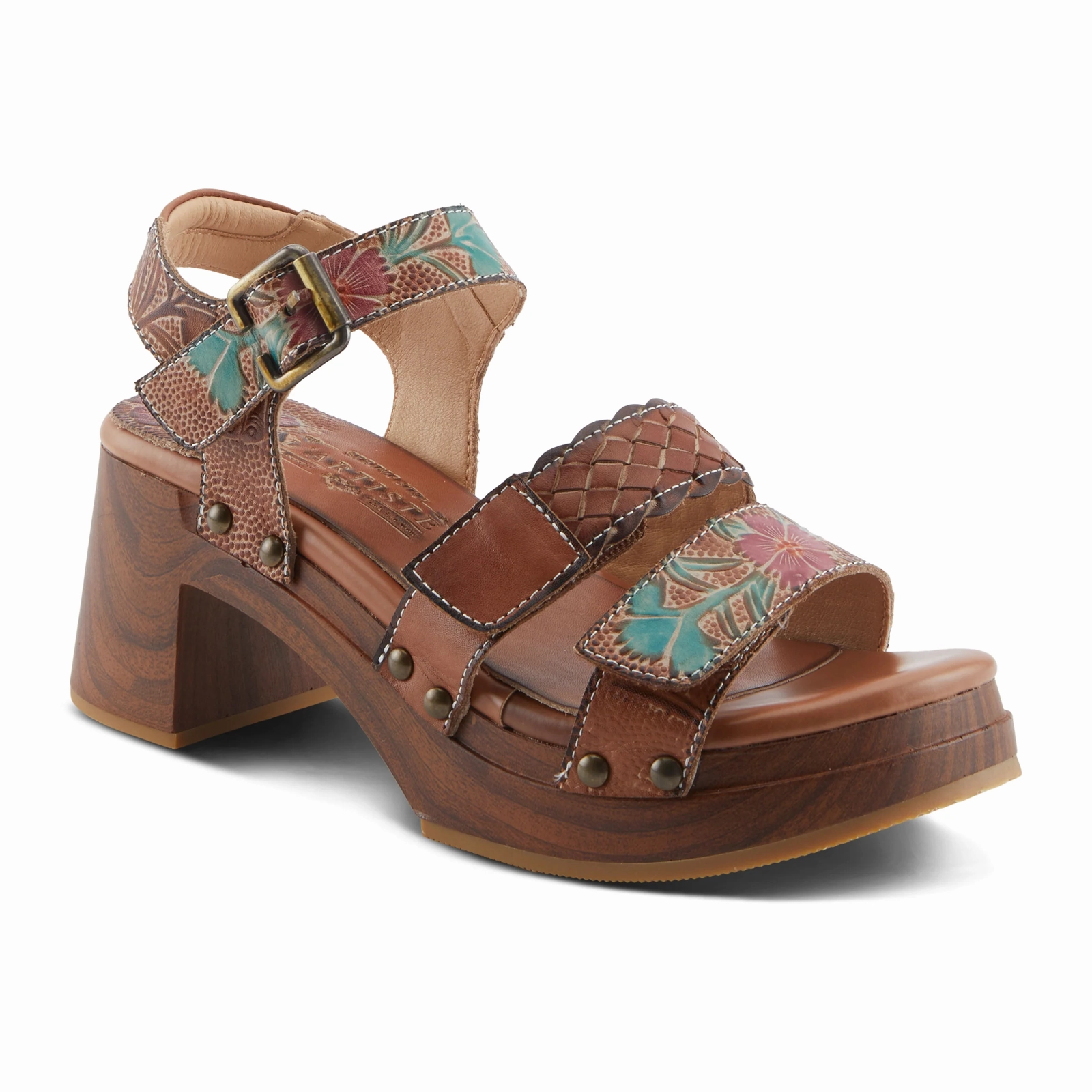 Beachside Footwear L'Artiste Retropel Wedge Sandal (Women) - Brown Multi