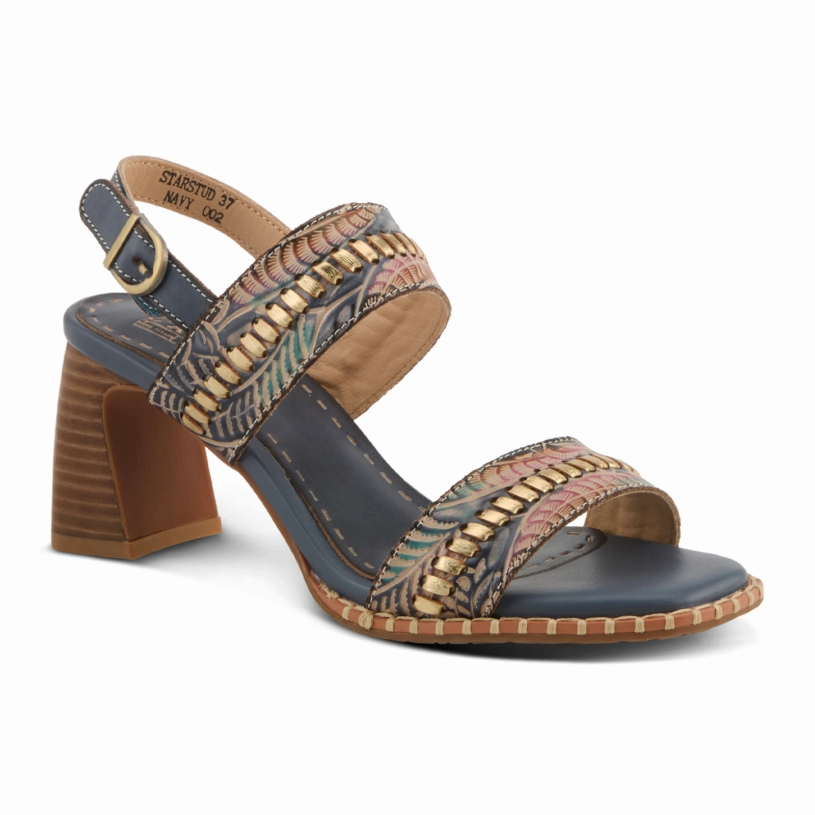 L'Artiste Starstud Wedge Sandal (Women) - Blue Multi Quick Release Laces