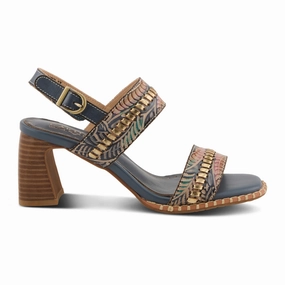Anti Bacterial L'Artiste Starstud Wedge Sandal (Women) - Blue Multi