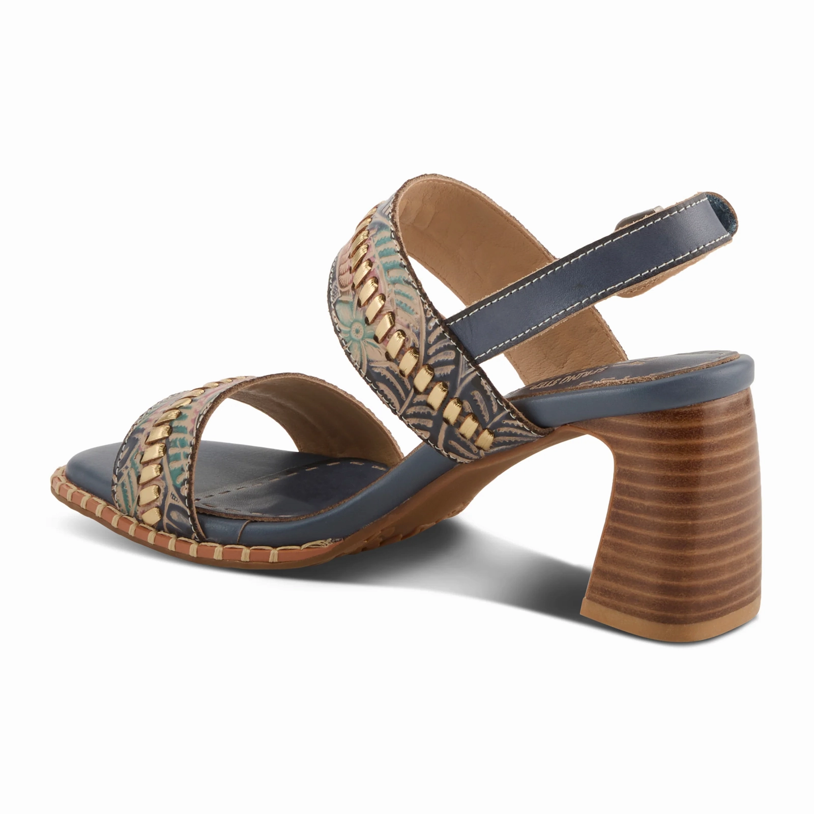 L'Artiste Starstud Wedge Sandal (Women) - Blue Multi MidTop Chill Step-On