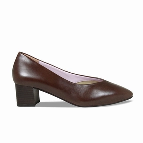 Ingrid: Chestnut Leather Chic Designer Heels Classic Heels