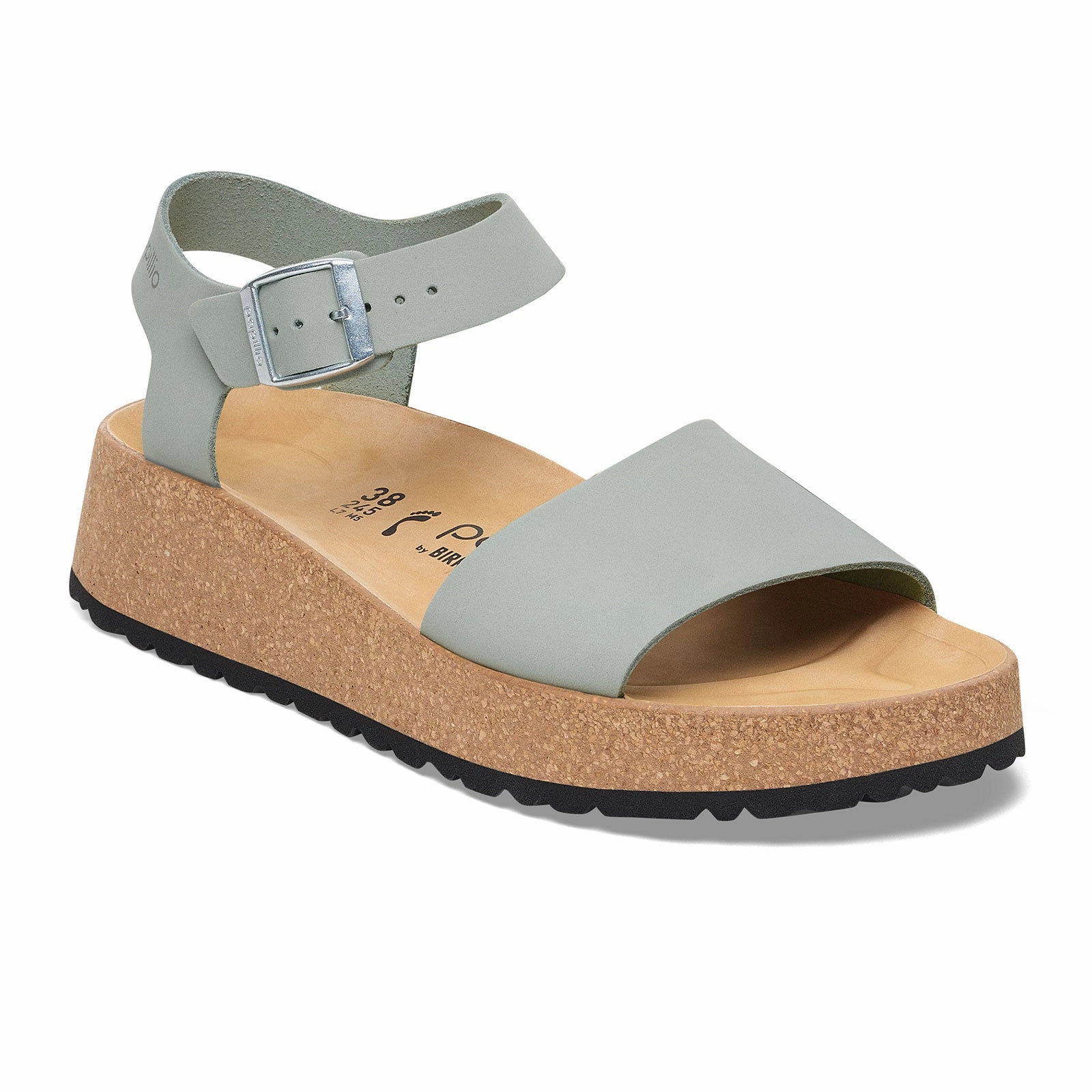 Birkenstock Glenda Narrow Wedge Sandal (Women) - Pure Sage Nubuck Modern Design Breathable Lining