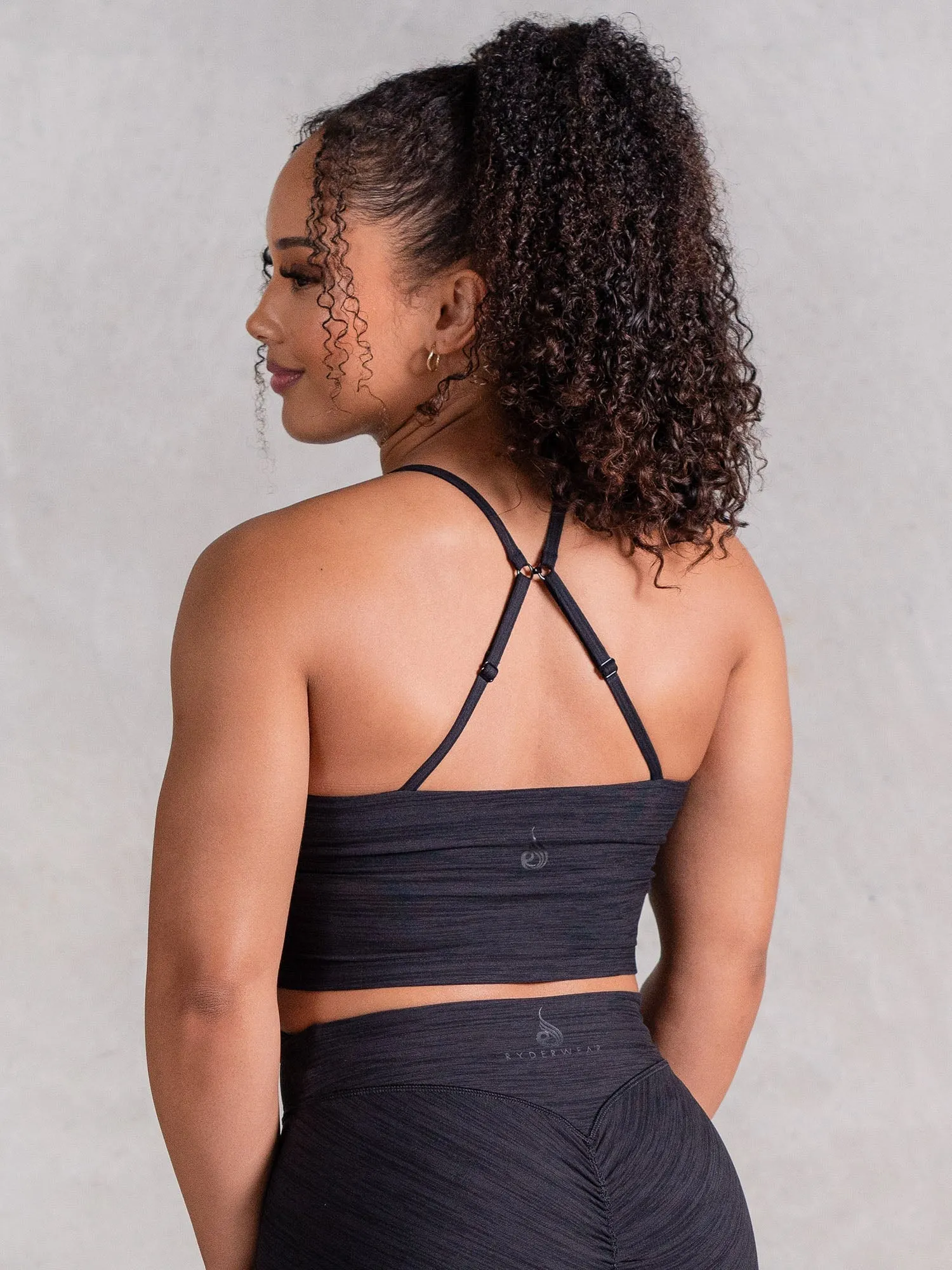 Icon Tank Bra - Black Marl Cozy Fit
