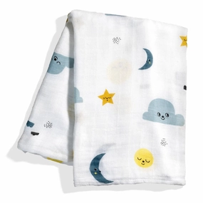 Rookie Humans Bamboo Baby Swaddle - Moon & Stars Print 47x47 in Choir clothes for children