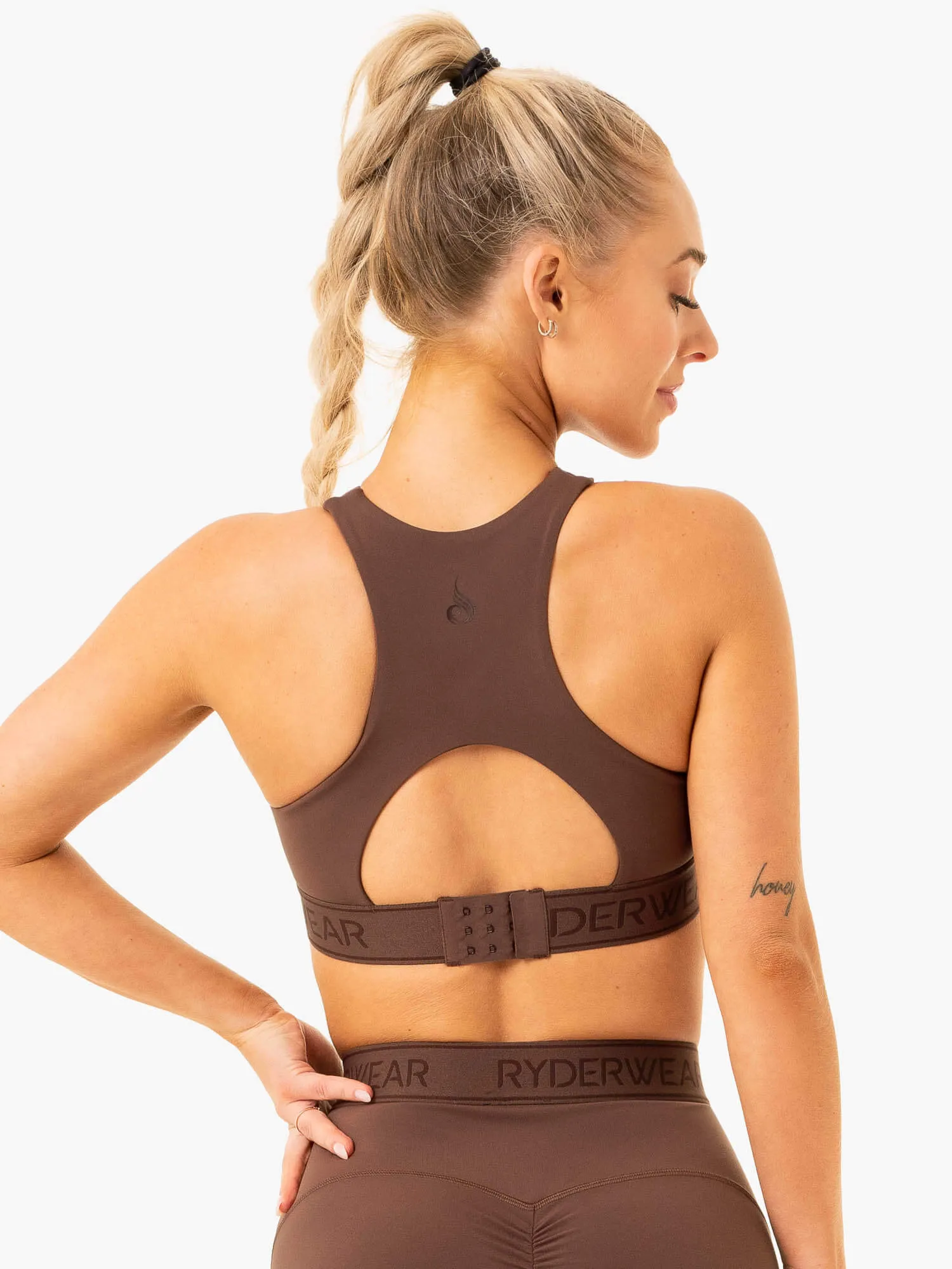 Petite size seams Nursing Level Up High Impact Sports Bra - Chocolate