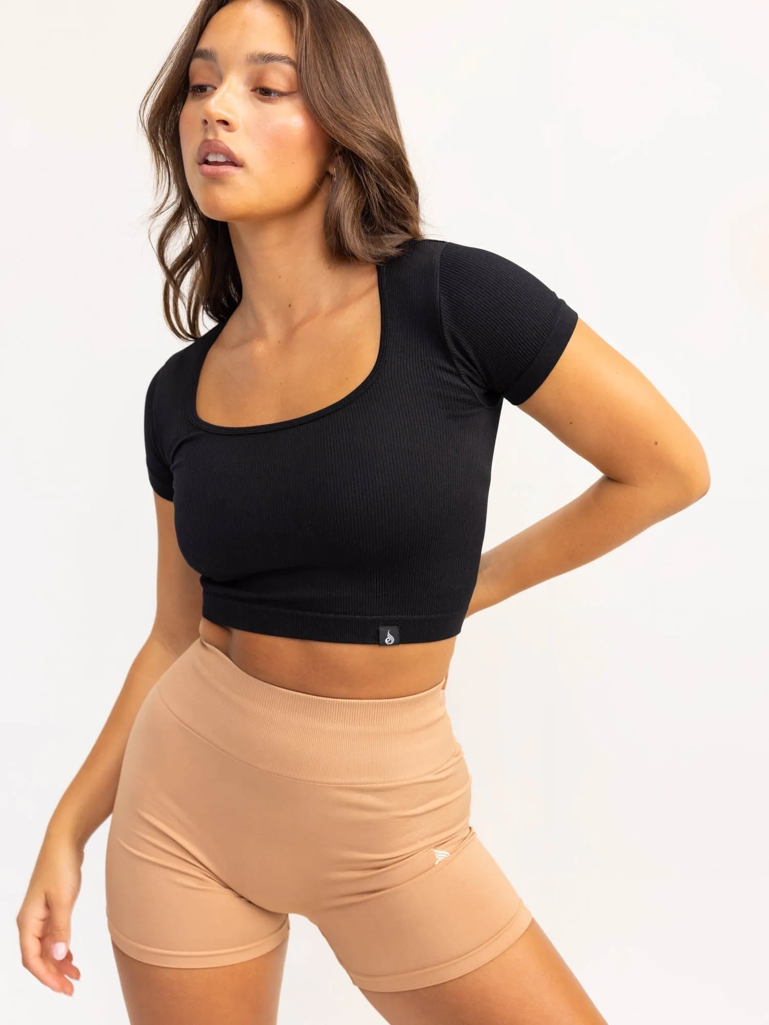 Lift 2.0 Rib Seamless T-Shirt - Black Timeless Must-Have Relaxed Smart