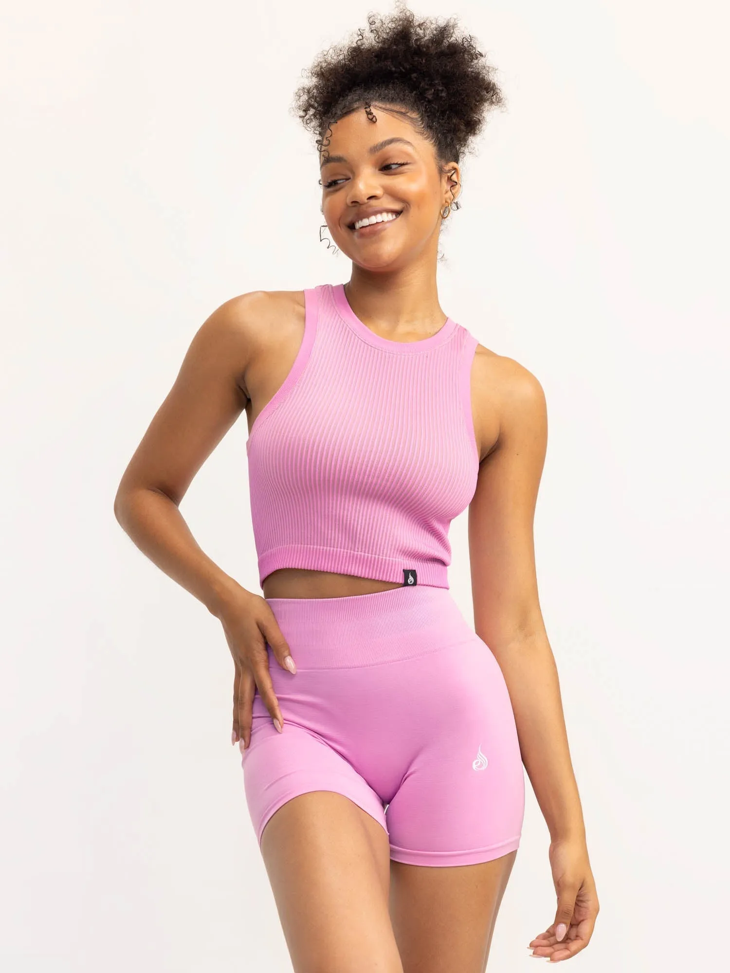 Flowing Design Lift 2.0 Rib Seamless Tank - Musk Pink/Tan