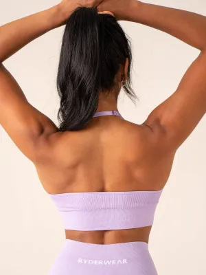 Lift Rib Seamless Halter Sports Bra - Lavender Cardio workouts