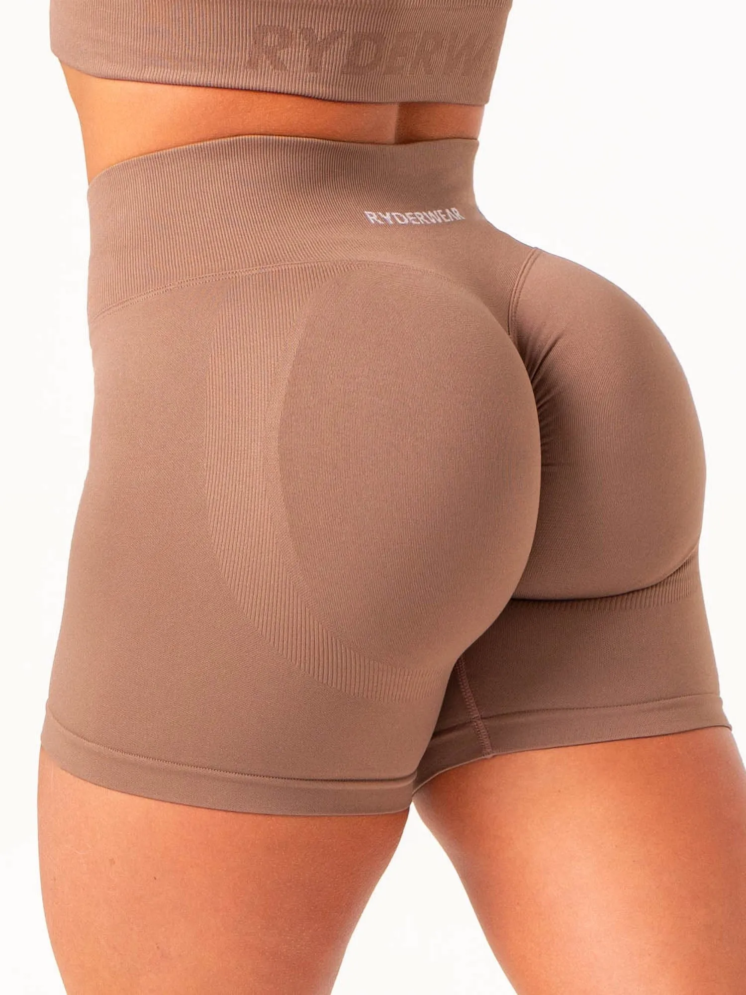 Unstructured Fit GarmentWashed Softness Lift Scrunch Shorts - Almond