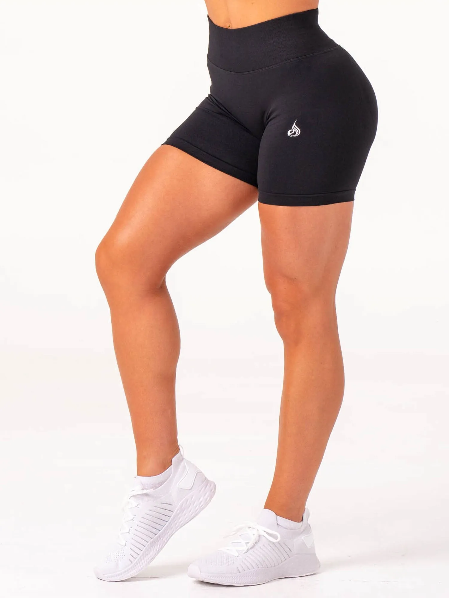 Lift Scrunch Shorts - Black Ribbed Trim Details