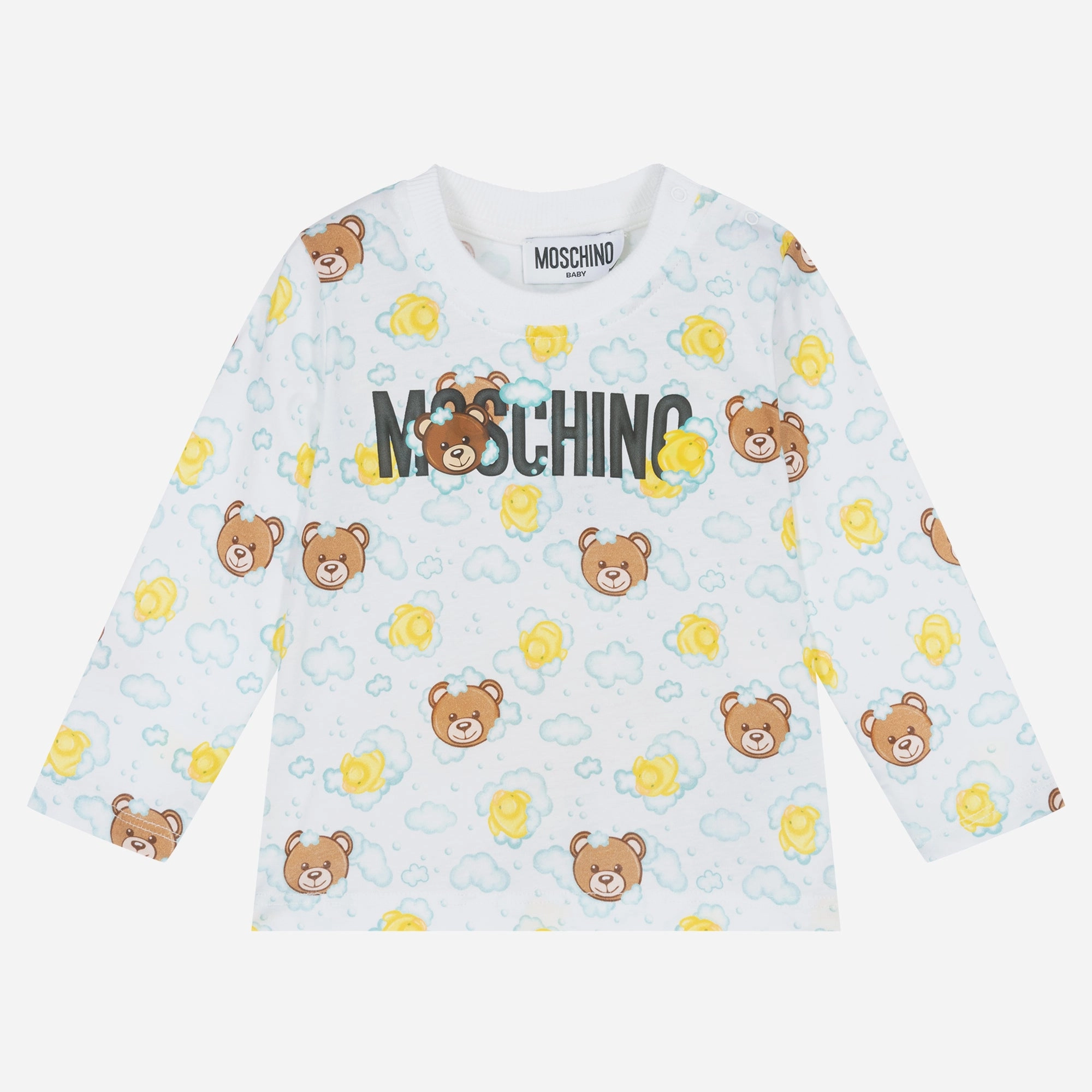 Moschino Kids Long Sleeve T-Shirt Bear Duck Giftbox Camping outfits for children Angelic