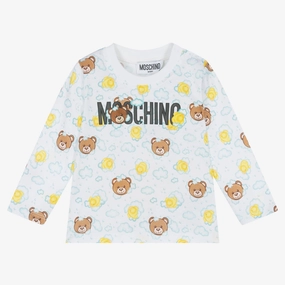 Moschino Kids Long Sleeve T-Shirt Bear Duck Giftbox Camping outfits for children Angelic