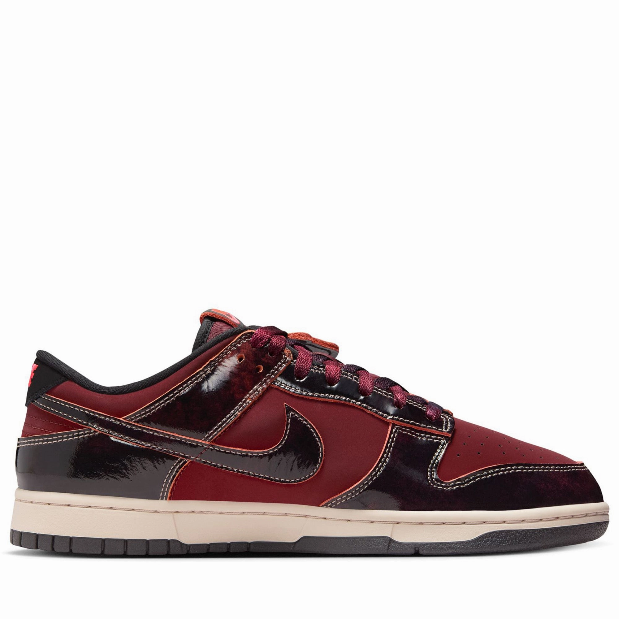 Faux Leather Nike Dunk Low Retro SE 'Red Panda' - Dark Team Red/Solar Red