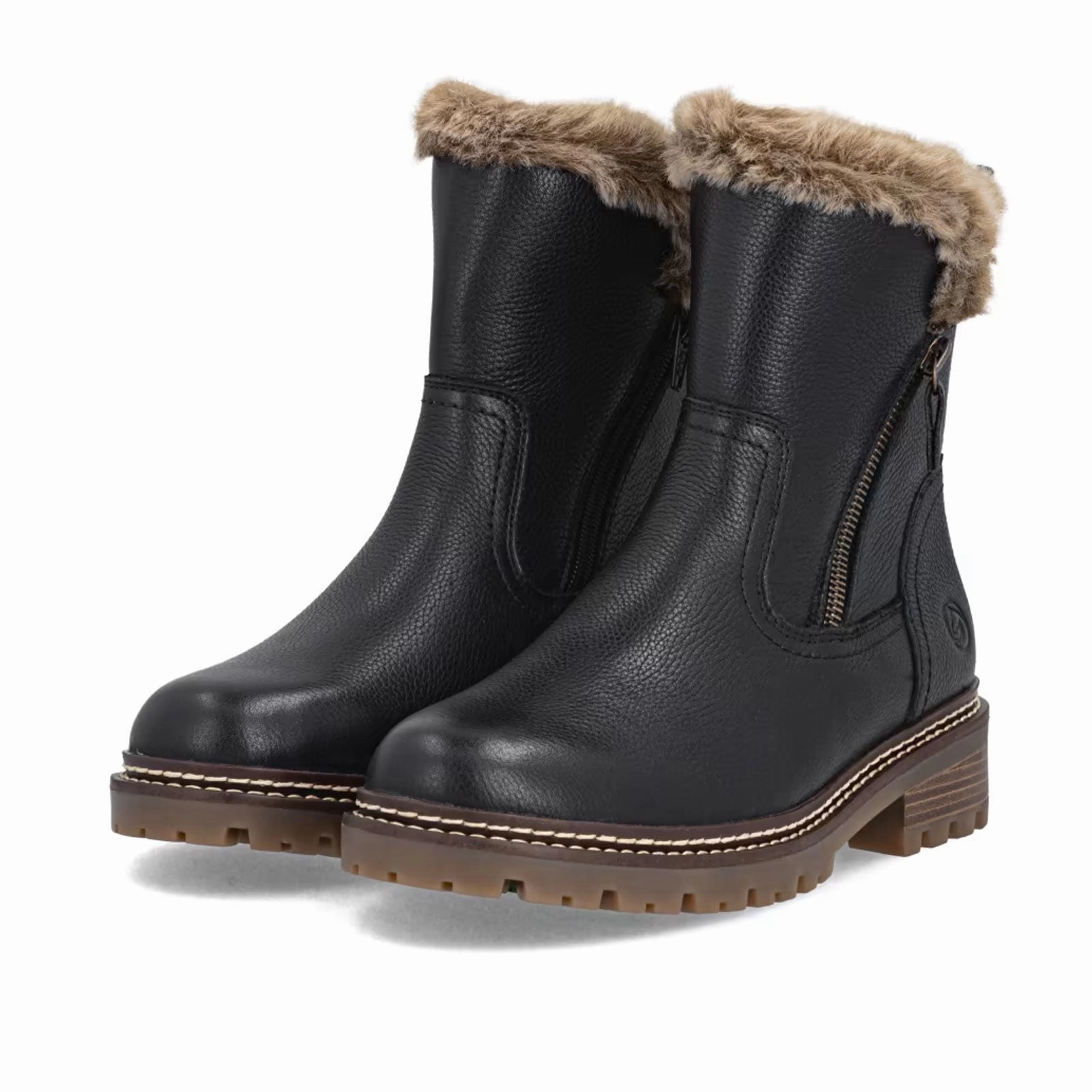 Remonte D0B83 Stefanie Boot (Women) - Schwarz/Steppe Castor Comfortable Walking Machine washable