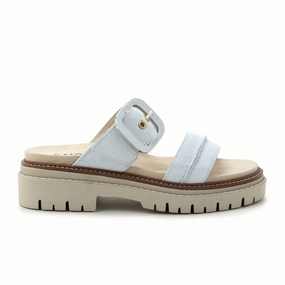 Naot Mulberry Slide Sandal (Women) - White Suede Smooth Soles