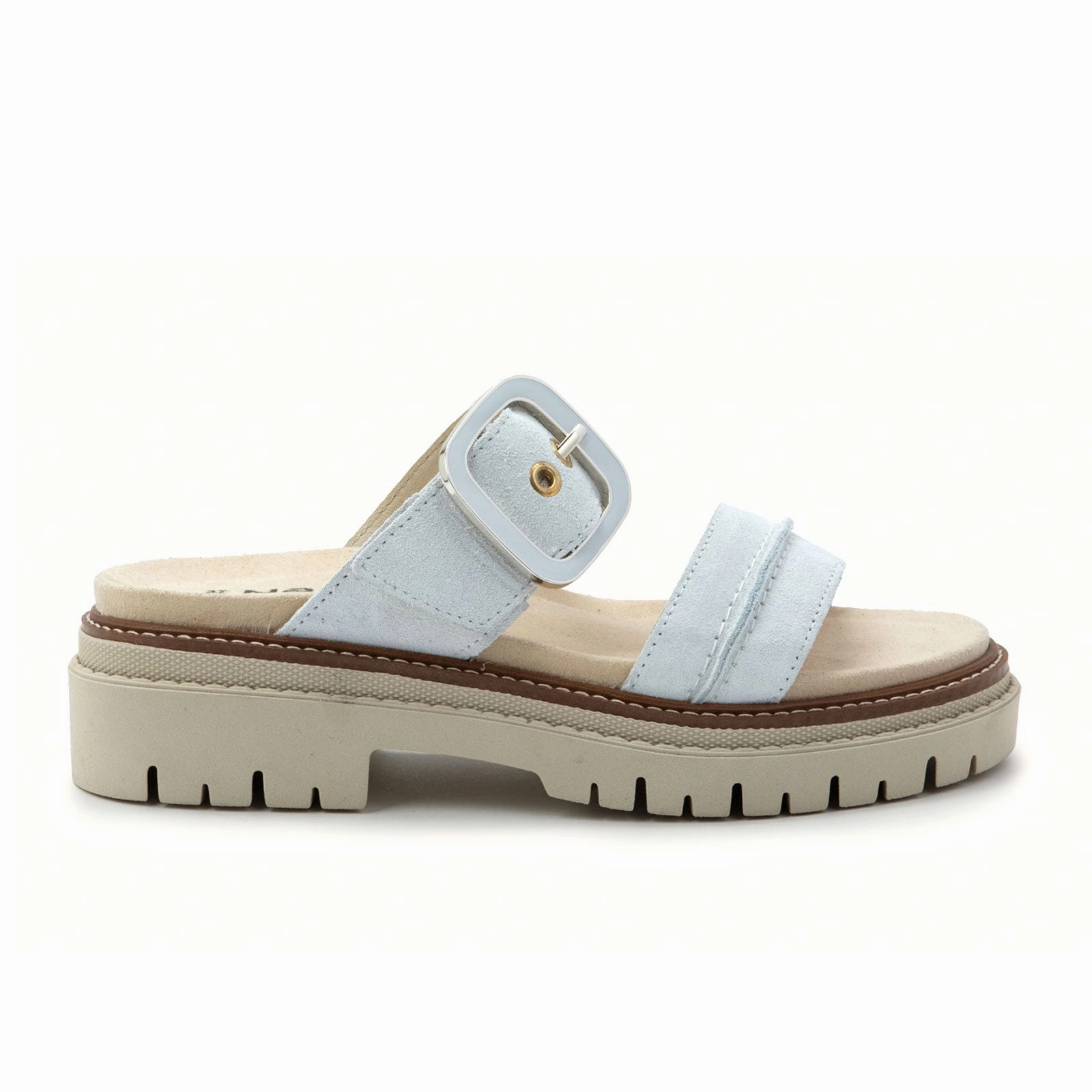 Naot Mulberry Slide Sandal (Women) - White Suede Smooth Soles