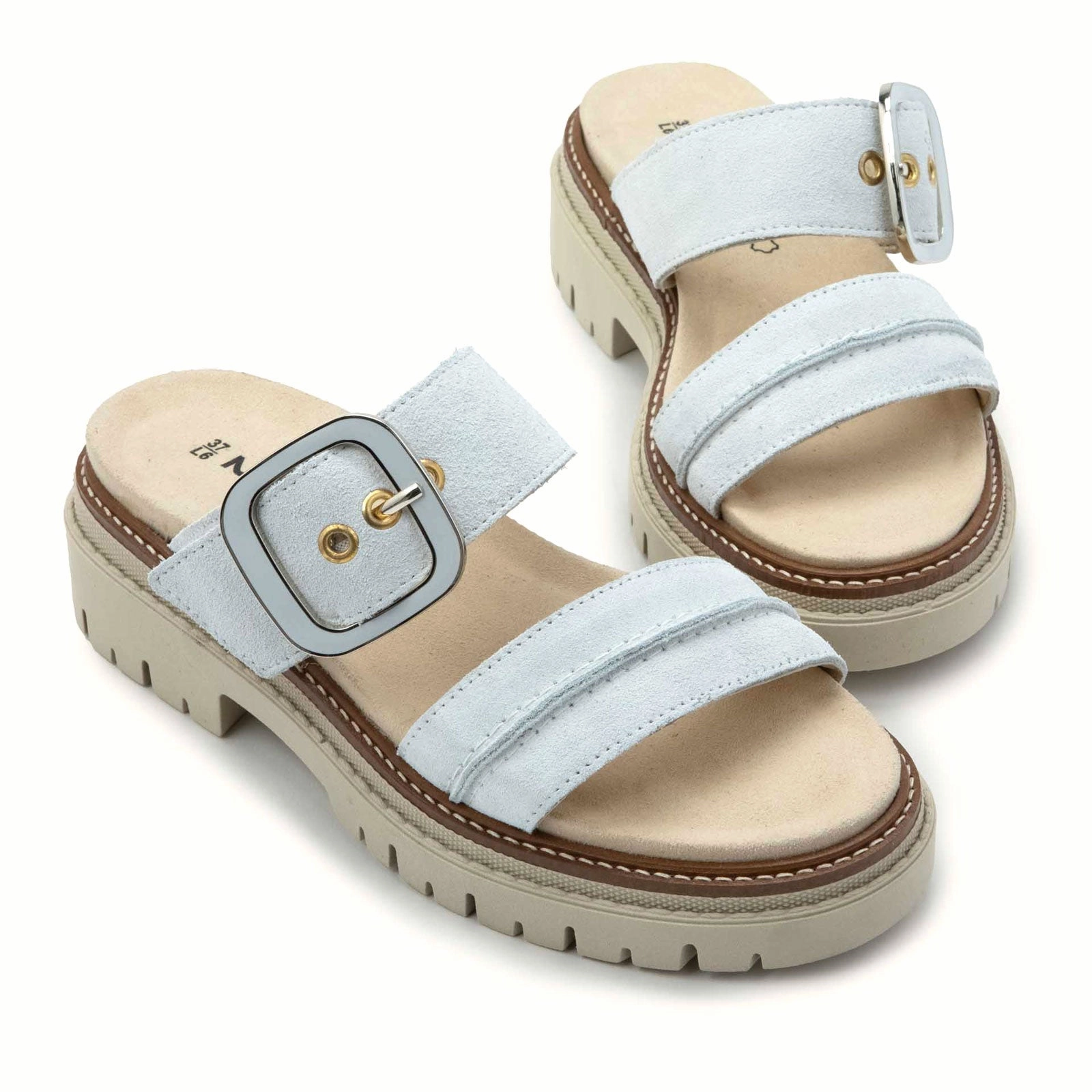 Relaxed Footwear Naot Mulberry Slide Sandal (Women) - White Suede