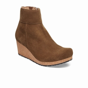 Birkenstock Ebba Narrow Wedge Boot (Women) - Dark Tea Suede City Life Patina Effect