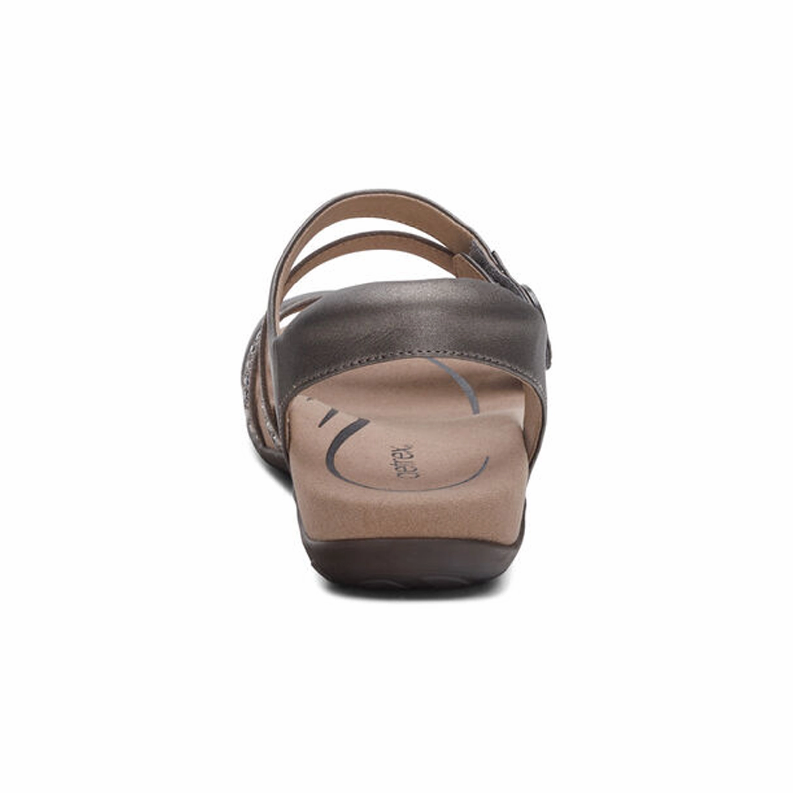 Cushioned Comfort Aetrex Jess Jeweled Backstrap Sandal (Women) - Pewter Sparkle