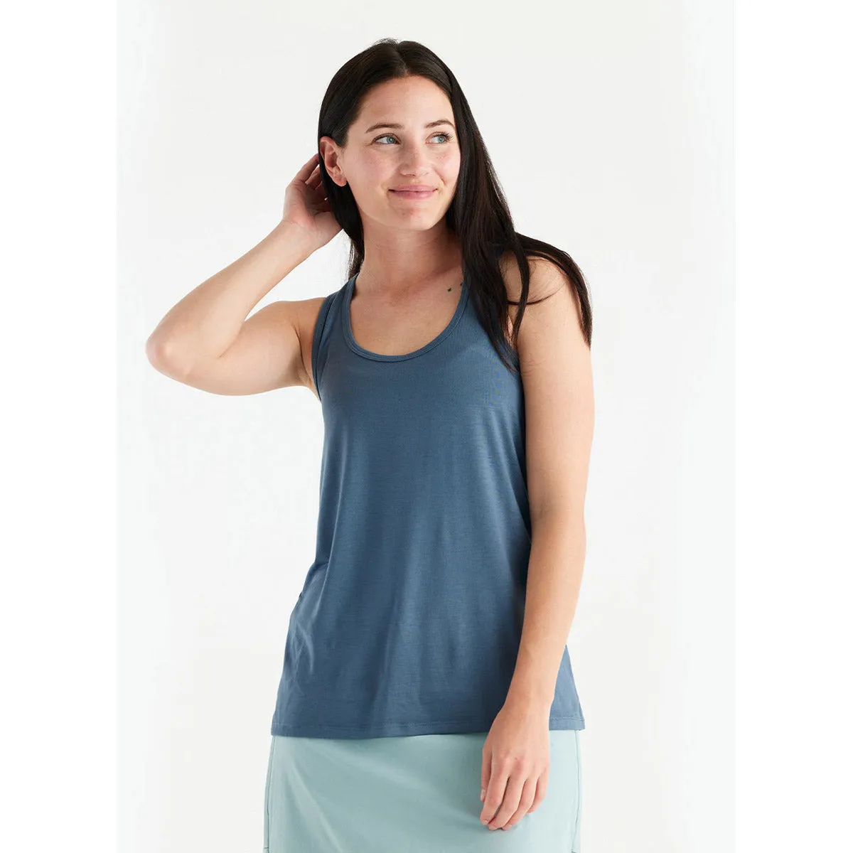 Women's Bamboo Motion Racerback Tank Stain Resistant Treatment AdjustableHem