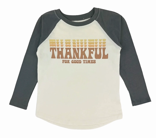 Track and field wear for kids Long Sleeve Raglan- Thankful