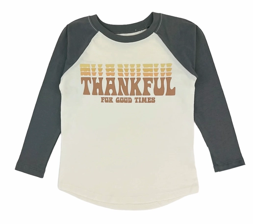 Boys' fashion items Long Sleeve Raglan- Thankful