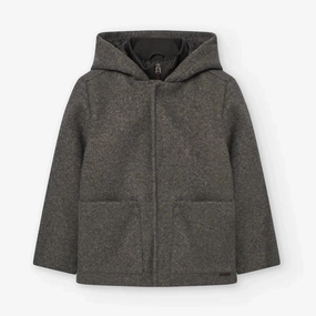 Drip - dry Losan Kids Coat Wool w/ Zipper - Blue Grey - 4Y