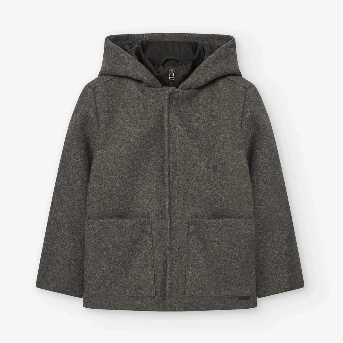 Drip - dry Losan Kids Coat Wool w/ Zipper - Blue Grey - 4Y