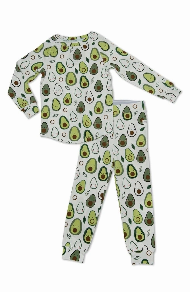 LOULOU LOLLIPOP Baby Unisex 2-Piece Pajama Set in Avocado Sporty Curvy