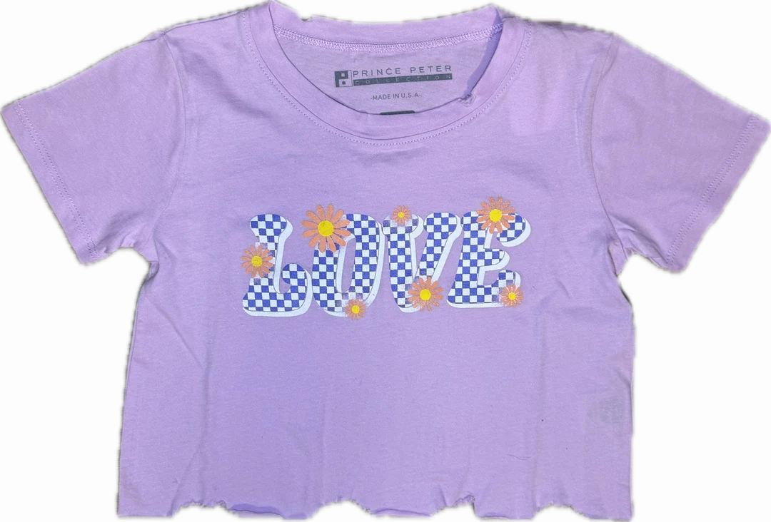 Little girl Love Flowers Crop Top