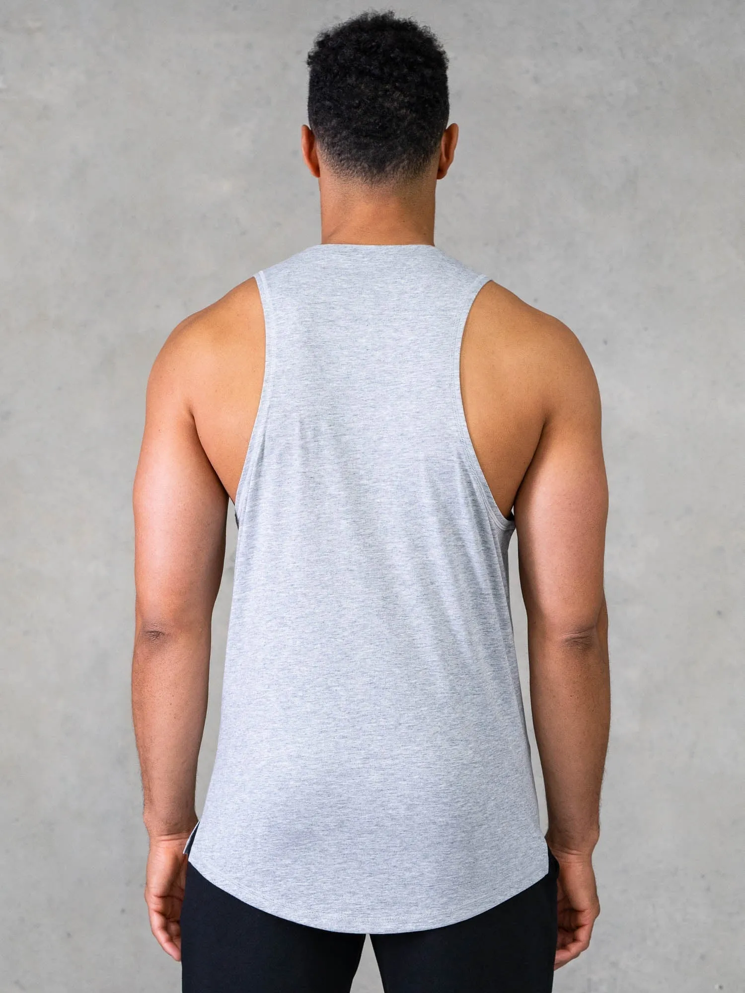 Ribbed collar Legacy Drop Armhole Tank - Grey Marl