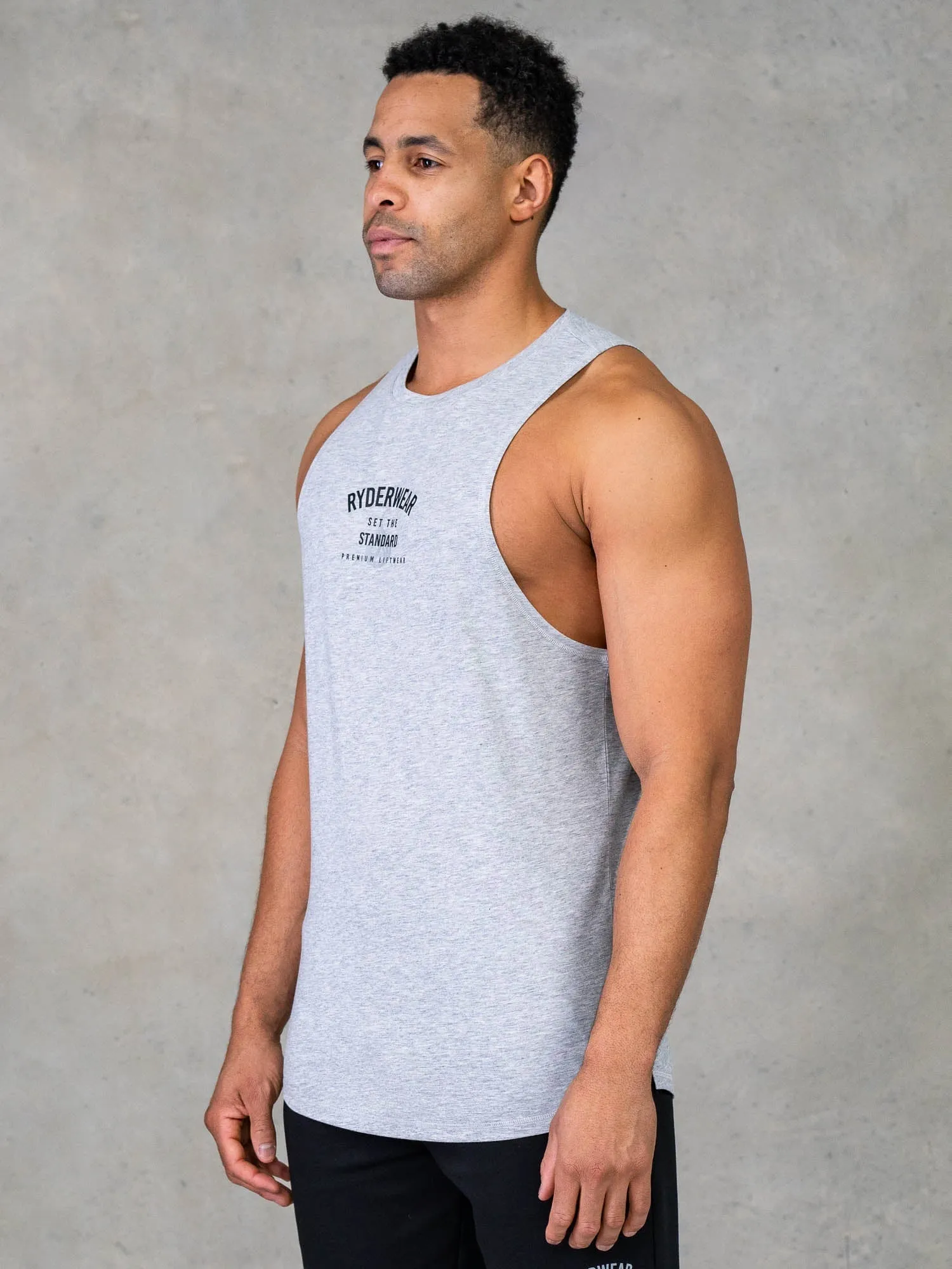 Modern Design Legacy Drop Armhole Tank - Grey Marl