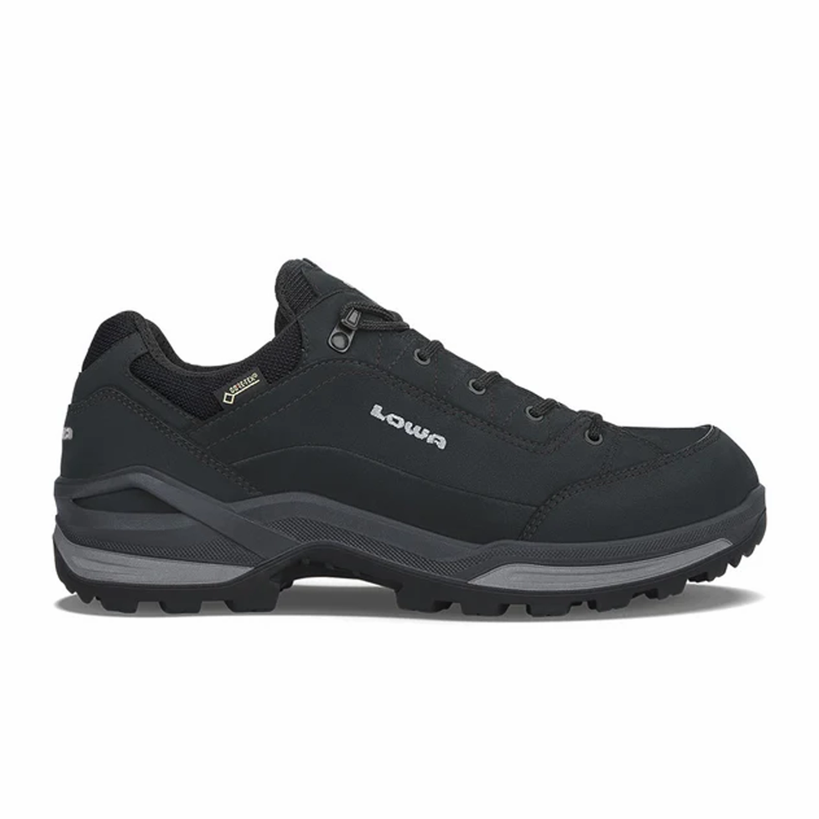 River Walk Effortless Style Lowa Renegade GTX Lo Trail Shoe (Men) - Black/Graphite