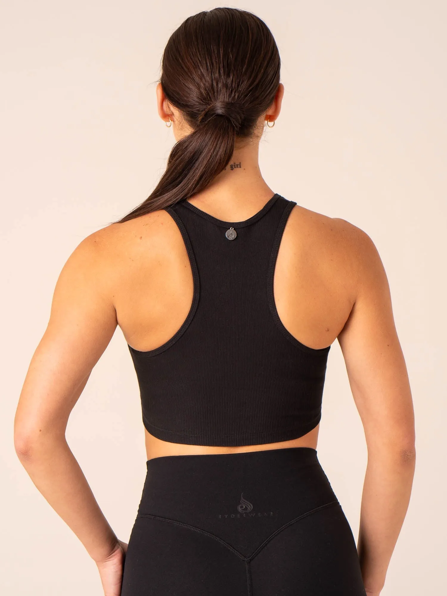 Tempo Rib Tank - Black HiddenZipper Snag Resistant Fabric