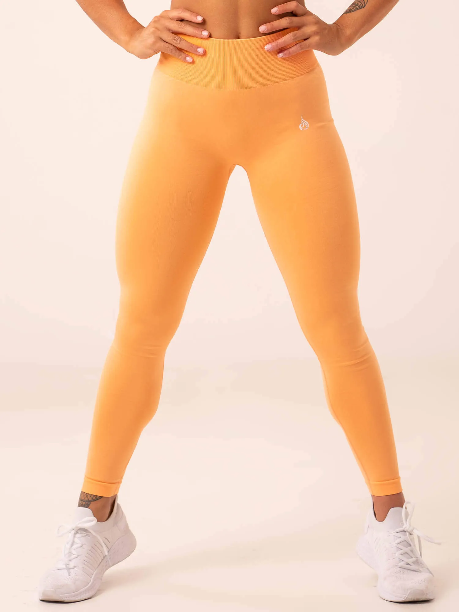 Squat Proof Dance Practice Run Fit Lift Scrunch Seamless Leggings - Mango