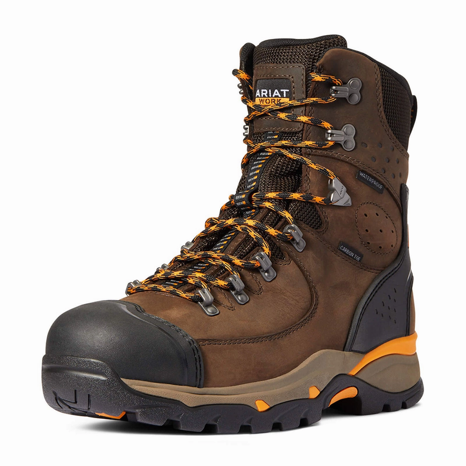 Ariat Endeavor 8" Waterproof Carbon Toe Work Boot (Men) - Chocolate Brown City Event Anti-microbial