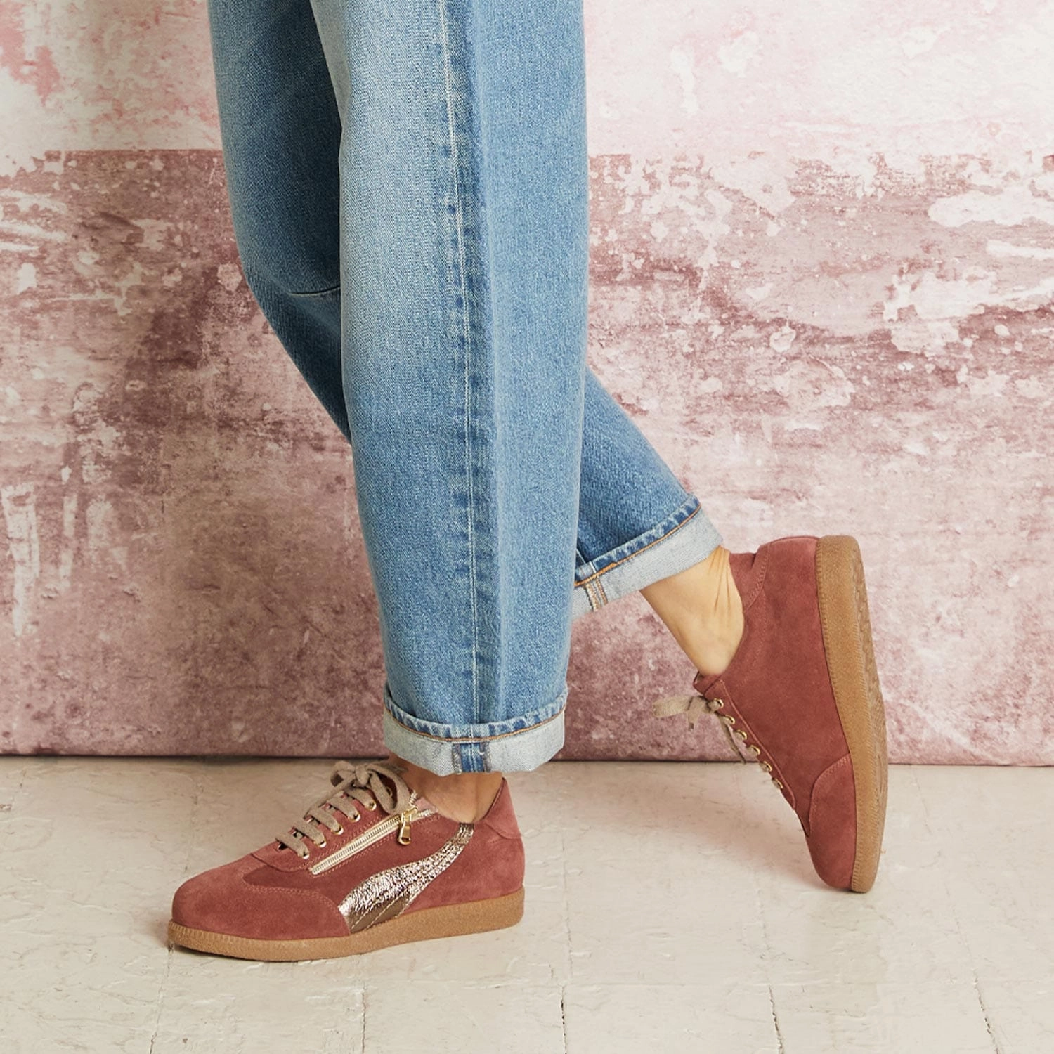 Bendable Heel Counter Ultra Performance Swirl: Rose Suede