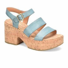 Kork-Ease Tish Wedge Sandal (Women) - Turquoise Guinea Comfortable Arch