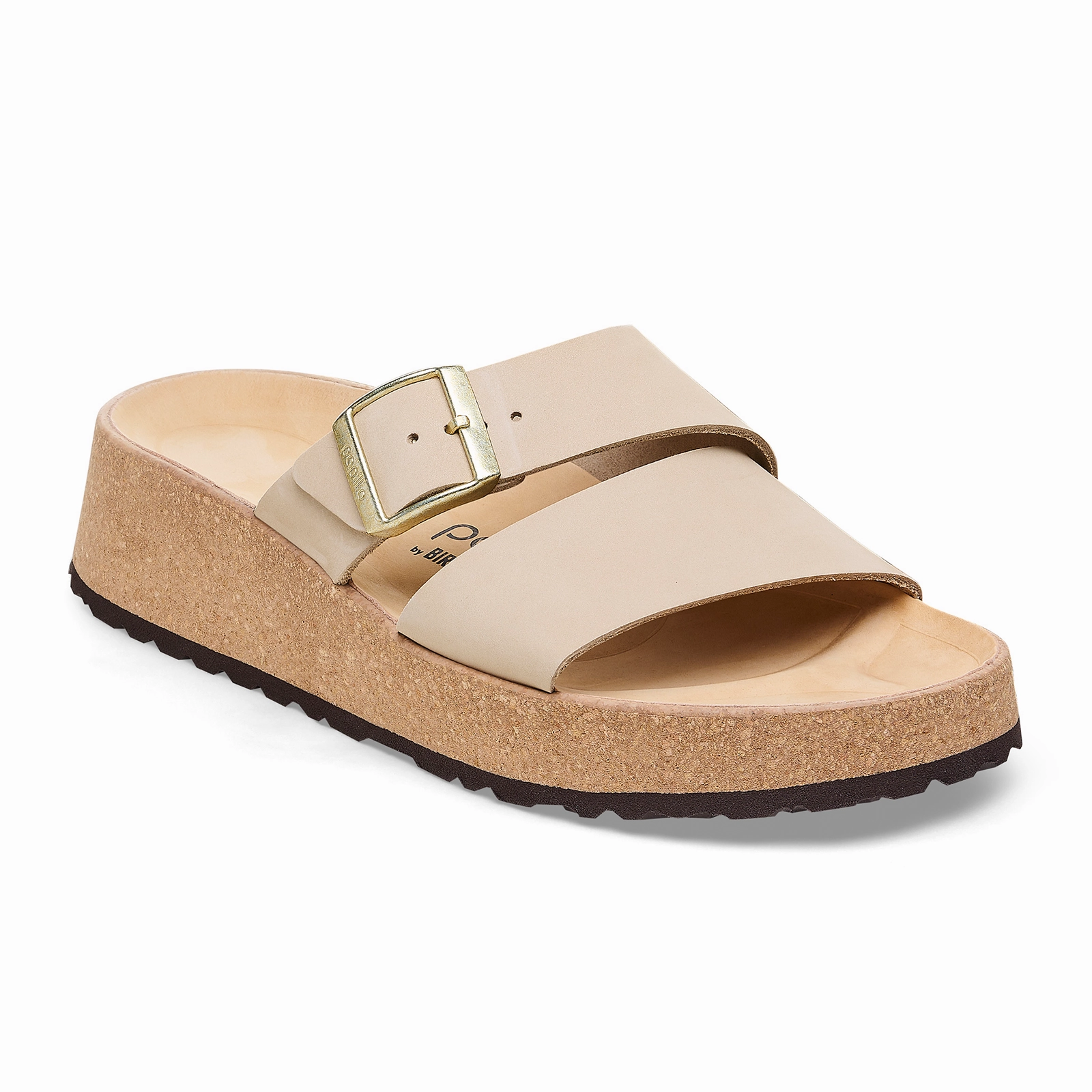 Ankle Strap Birkenstock Almina Narrow Slide Sandal (Women) - Sandcastle Nubuck