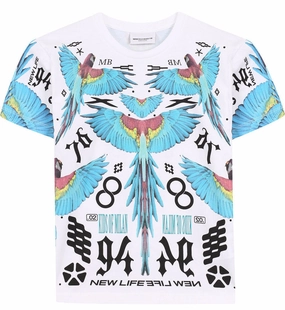 Marcelo Burlon Kids Boy's ALL OVER WINGS T-Shirt waterproof Wool