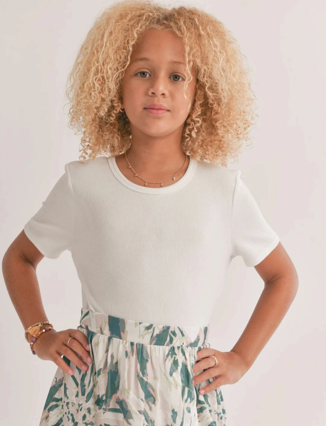 Plaid Practical Marshmallow Fitted Crop Tee-White