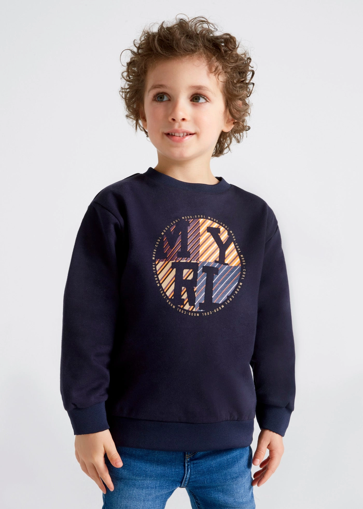 Outdoor kids' clothing Eye - Catching Mayoral 4447-080 Kids Graphic Sweatshirt - Navy